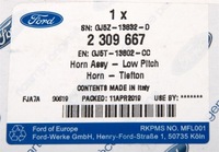 фото thumb №10, Клаксон сигнал звуковий kuga 2012-20 _ ford оригінальний номер _ 2309667 _ gj5t-13802-cc