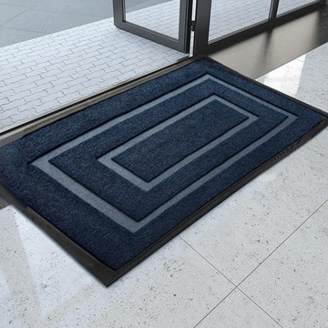 Mata na drzwi wejściowe, dywanik biurowy, do wewnątrz i na zewnątrz, wejście na patio, 60 cm x 90 cm, niebieski