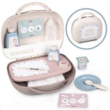 SMOBY BABY NURSE BABY NURSE ДЕТСКИЙ ЧЕМОДАН ДЛЯ PAMPERS DOLL БУТЫЛОЧКА ТЕРМОМЕТР