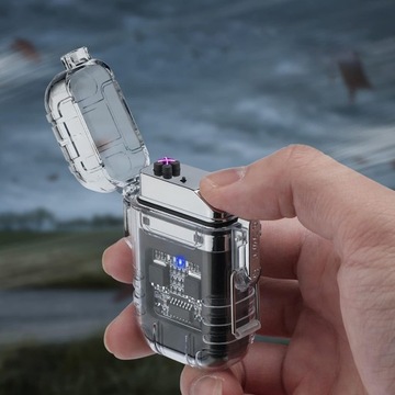 Ładowalny Zapalniczka Elektryczna USB Z Lampką LED Odporna na Wiatr