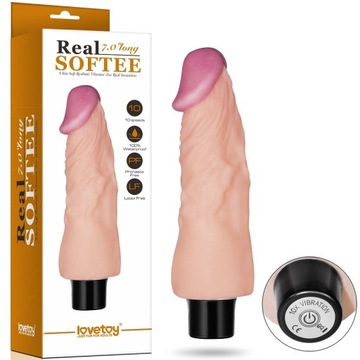РЕАЛИСТИЧНЫЙ вибратор Real Softee 18 см Lovetoy 10 МОЩНЫХ ВИБРАЦИЙ
