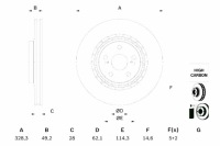 фото thumb №2, Тормозные диски тормозные 2szt. перед lexus es nx rx toyota camry highlander