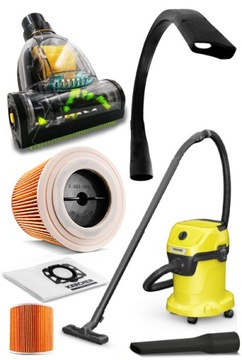 МОЩНЫЙ ПРОМЫШЛЕННЫЙ ПЫЛЕСОС KARCHER WD3 TURBO XXXL НАБОР 2024 С ВЫДУВОМ