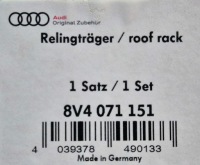 фото thumb №15, Audi a3 sportback 8v0 12-20 балка багажника даховий oem номер 8v4071151