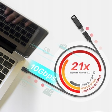 Удлинитель USB-C 10 Гбит/с 4K, PD 100 Вт 1 м Unitek