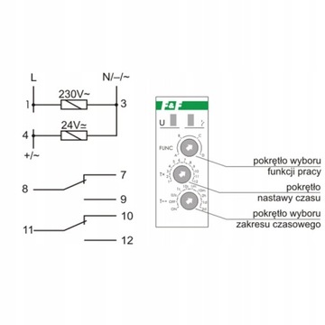 Реле времени 230В 2х8А PCU-510 DUO F&F