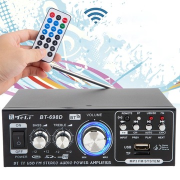 СТЕРЕОУСИЛИТЕЛЬ ДЛЯ КОЛОНОК BT-698D BLUETOOTH+ПУЛЬТ ДИСТАНЦИОННОГО УПРАВЛЕНИЯ