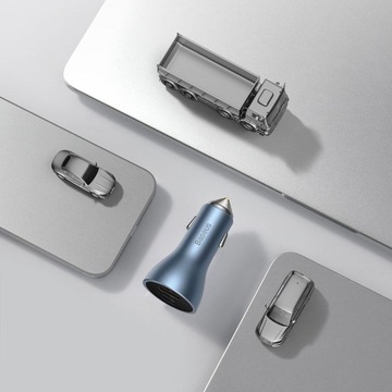 Автомобильное зарядное устройство Baseus 2xUSB-C, USB-A, QC, 65 Вт