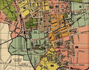 Старый план Лодзи 1936 г. 120х90см