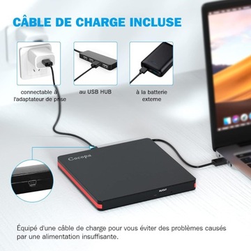 Cocopa Zewnętrzny odtwarzacz DVD, USB 3.0