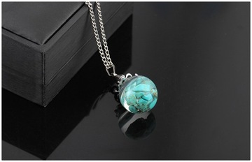 Стеклянный кулон Time Gem Сферический Творческий Осьминог Бирюзовый