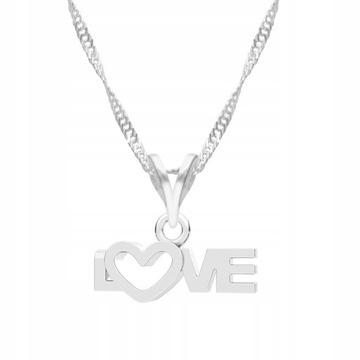Ожерелье-цепочка из серебра 925 пробы Love Love Heart