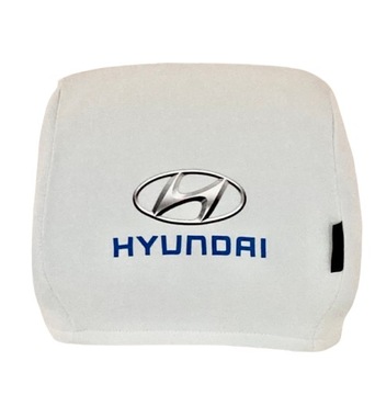 Чехлы на подголовники Hyundai с логотипом 2 шт. Белые.