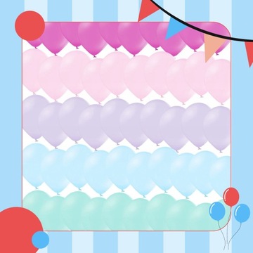 BALONY PASTELOWE KOLOROWE MIX 50 SZT 25CM GIRLANDA