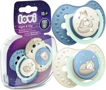 Lovi Dynamic Pacifier 18M+ 2 PCS сияет в темноте