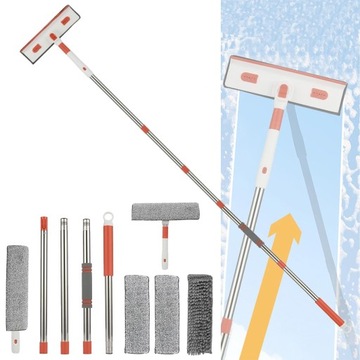 MOP MYJKA DO OKIEN SZYB LUSTER OKNA SZYB ŚCIĄGACZKA MIKROFIBRA 2.1M 2W1