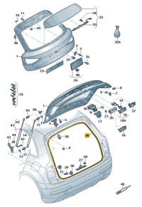 фото thumb №1, Audi q3 lift 8u прокладка кришки багажника 17r