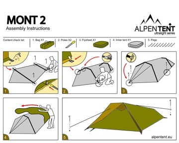 AlpenTent MONT 2 Двойная палатка Легкая 2,2 кг