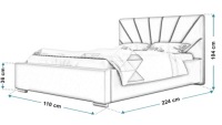 Односпальная кровать с мягкой обивкой и матрасом VISCO 90x200
