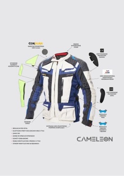 Kurtka motocyklowa tekstylna turystyczna ADRENALINE CAMELEON 2.0 PPE 3XL