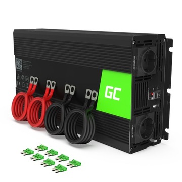 Автомобильный инвертор Green Cell, инвертор напряжения 12 В, 2000 Вт, 4000 Вт, USB