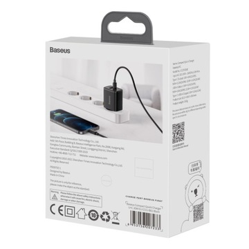ŁADOWARKA SIECIOWA SZYBKA USB USB-C 20W PD BASEUS