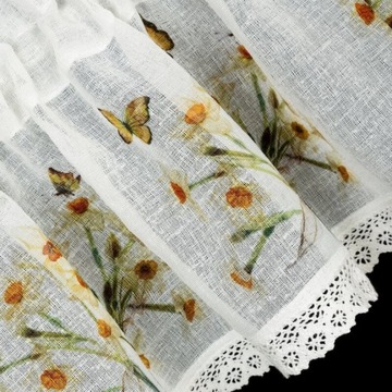 Firana zazdrostka FLORA 60x150 cm koronka żonkile