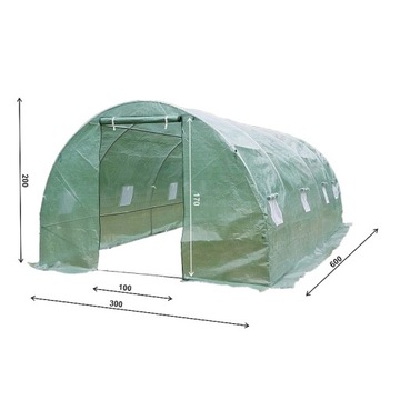 Tunel Foliowy Szklarnia 3x6m NAJGRUBSZE rurki 25mm + system zraszający 10m