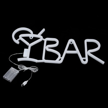 Светодиодные вывески с неоновым светом в форме букв BAR