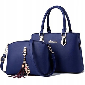 Синяя женская сумочка НАБОР 2в1 CLASSIC BAG-брелок на плечо