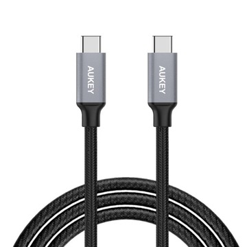 Кабель Aukey USB-C — USB-C PD 60 Вт, оплетка 2 м