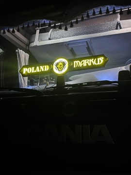 Светодиодная табло для грузовика на окно [ MERCEDES, POLISH DRIVER ]