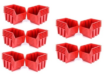 50 ящиков для хранения мелких предметов в мастерской, красные 19x12x9