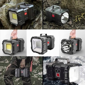 МОЩНЫЙ СВЕТОДИОДНЫЙ ФОНАРИК, ПЕРЕЗАРЯЖАЕМЫЙ ПОИСК, ДВУХСТОРОННИЙ POWERBANK, КЕМПИНГ