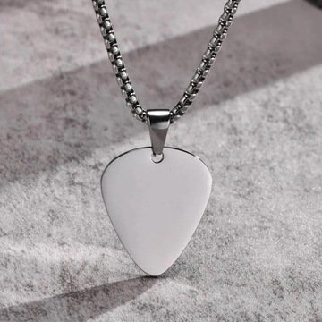 Подвеска-жетон Feather Pick для гитариста, сталь 316L