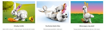 НАБОР LEGO CREATOR 3В1 БЕЛЫЙ КРОЛИК ТЮЛЬ ПОПУГАЙ ПАСХАЛЬНЫЙ ПОДАРОК ​​КРОЛИК