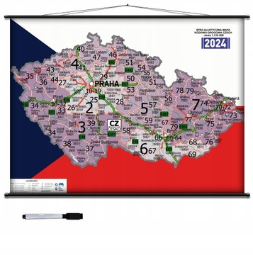 Дорожная карта ЧЕХИИ + коды 160x120 и коды дорог Актуальный 2024 год