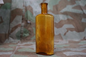 Старая аптечная бутылка, стеклянная этикетка