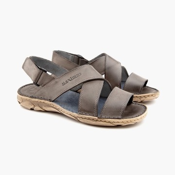 037 MAXIMUS polskie sandały na rzepy SKÓRA SZ 44