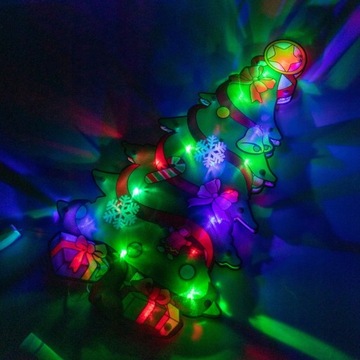 Светящаяся елка на окно LED Витраж 44 см украшение украшение
