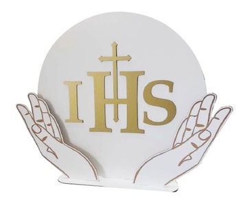 Круглая доска IHS Hands под алтарь для украшения причастия 70 см