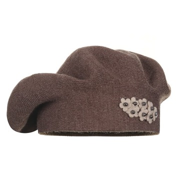 БЕРЕТ ЖЕНСКИЙ КЛАССИЧЕСКИЙ ЗИМНИЙ, ПОЛЬСКИЙ ИЗДЕЛИЕ MAJKA ELEGANT BROWN