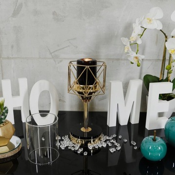 Подсвечник Glamour Lantern Chrome Gold кристалл