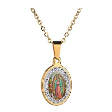 Naszyjnik Maryja w stylu Vintage Matka Boża z Guadalupe Biżuteria chrześcijańska Złota
