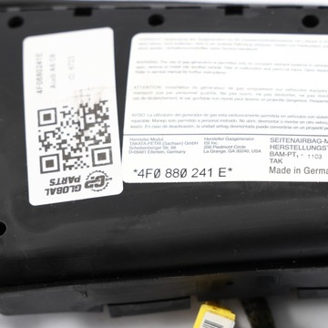 фото thumb №12, Audi a6 c6 4f подушка безопасности подушка безопасности сиденья левого 4f0880241e