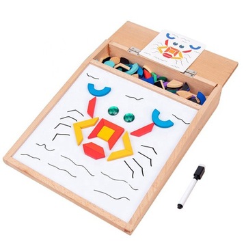 DREWNIANE PUZZLE UKŁADANKA MAGNETYCZNA MONTESSORI