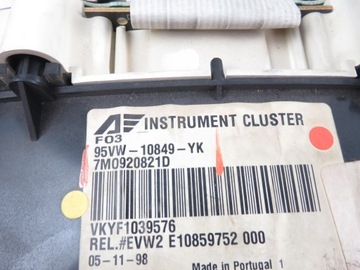 фото thumb №5, Спідометр  ford galaxy i 1.9 tdi 95vw10849yk 7m0920821d