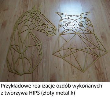 Dekoracja złoty NIEDŹWIEDŹ GEOMETRYCZNY do przyklejenia A047 50cm