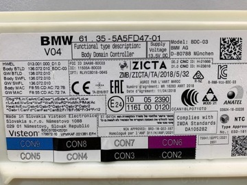 фото thumb №5, Bmw 4 g22 g26 модуль комфорта коробка bdc 5a5fd47