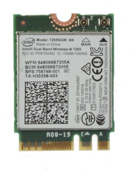 Карта модема WIFI Intel Dual Band Wireless-N 7265 7265NGW AN 756748-001
